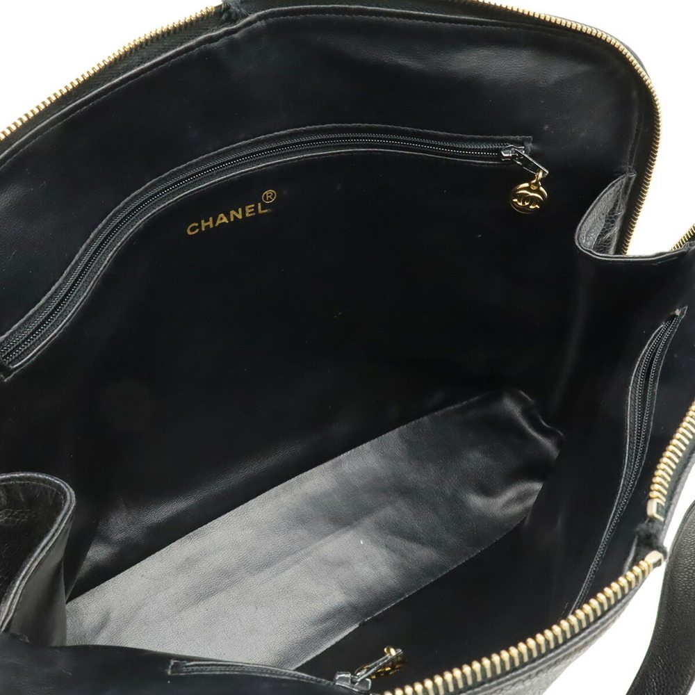 CHANEL Black Caviar Leather Logo Shoulder Bag - Picture 7 of 10